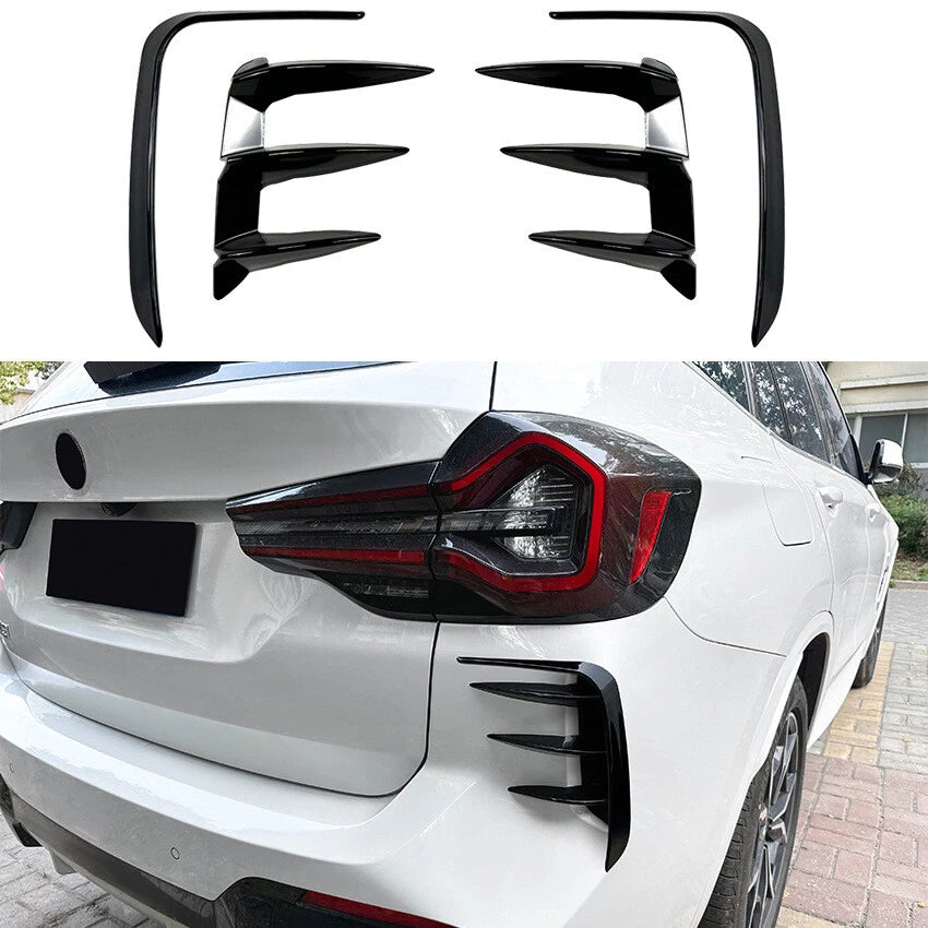 Gloss Black Rear Bumper Vent Side Canard for 22-23 BMW X3 G01 LCI w/ M-Sport