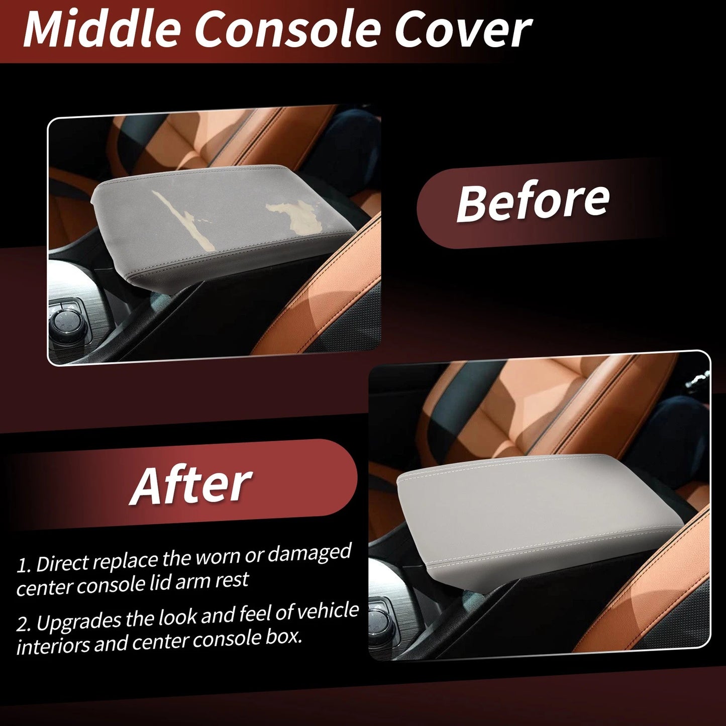 Center Console Armrest Lid for Chevy Traverse & GMC Acadia Gray