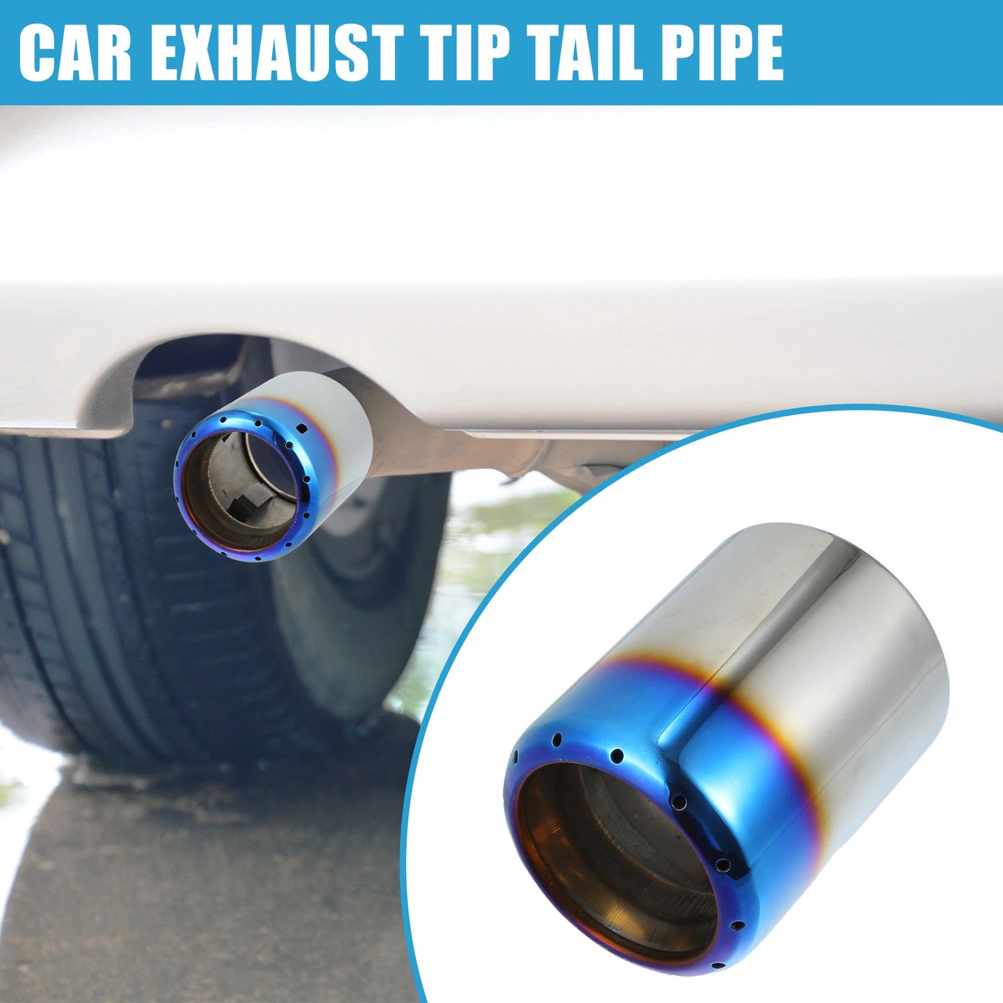 Stainless Steel Exhaust Tip for Mazda 6 2013-2017 Silver Blue
