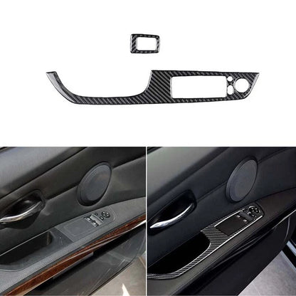 Carbon Fiber Interior Window Switch Cover Trim For BMW 3 Series E92 Coupe