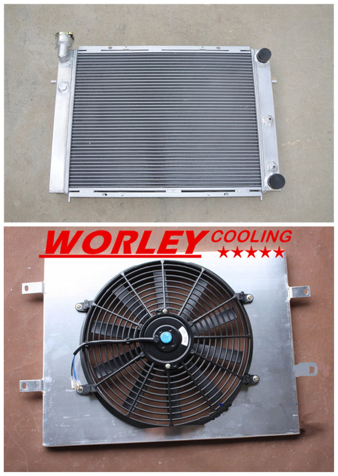 2ROW Aluminum Radiator + Shroud + Fan for Holden Commodore VL (1986-1988)