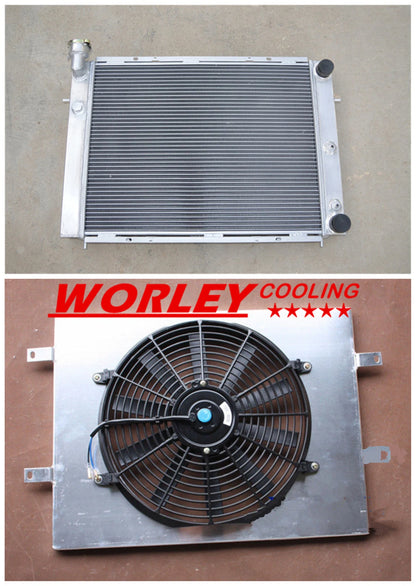 2ROW Aluminum Radiator + Shroud + Fan for Holden Commodore VL (1986-1988)