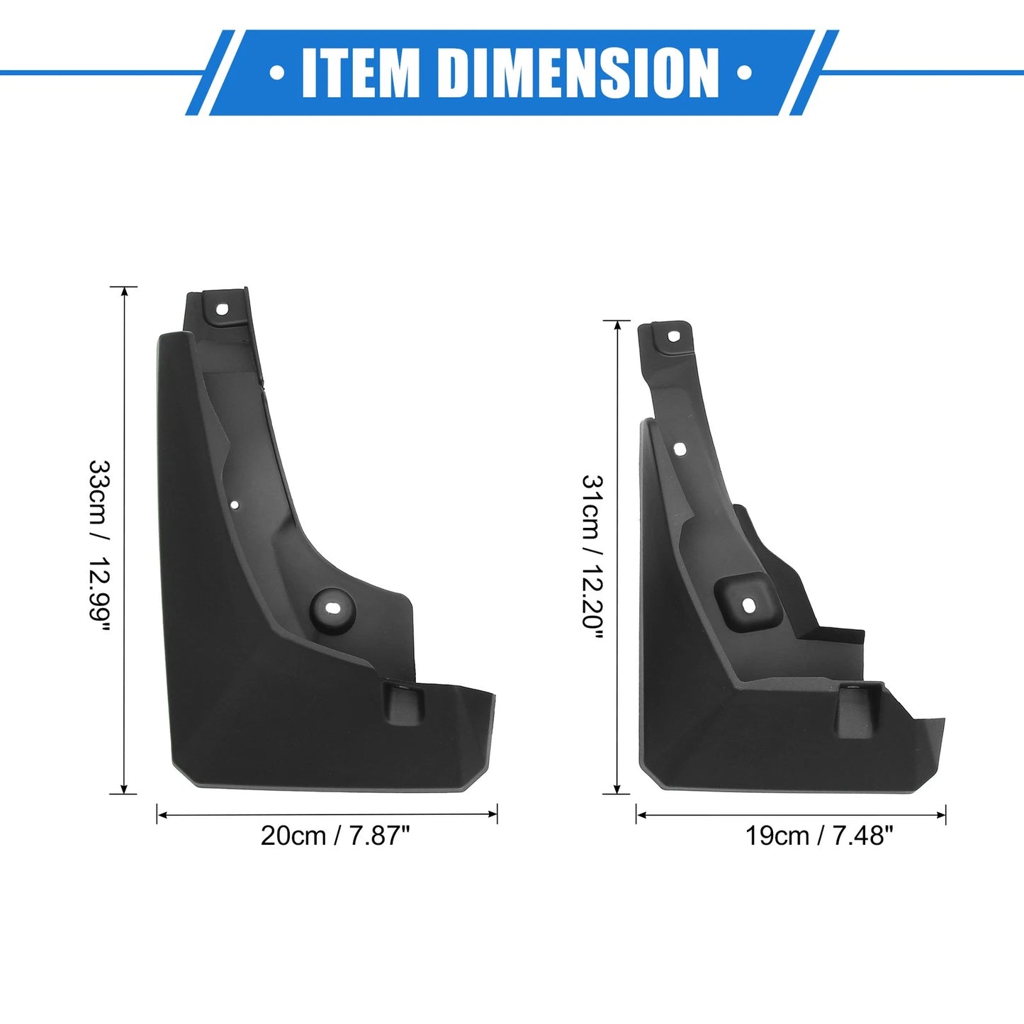 Car Mud Flaps Kit for Toyota RAV4 2019-2023 Black Front & Rear Splash Guards