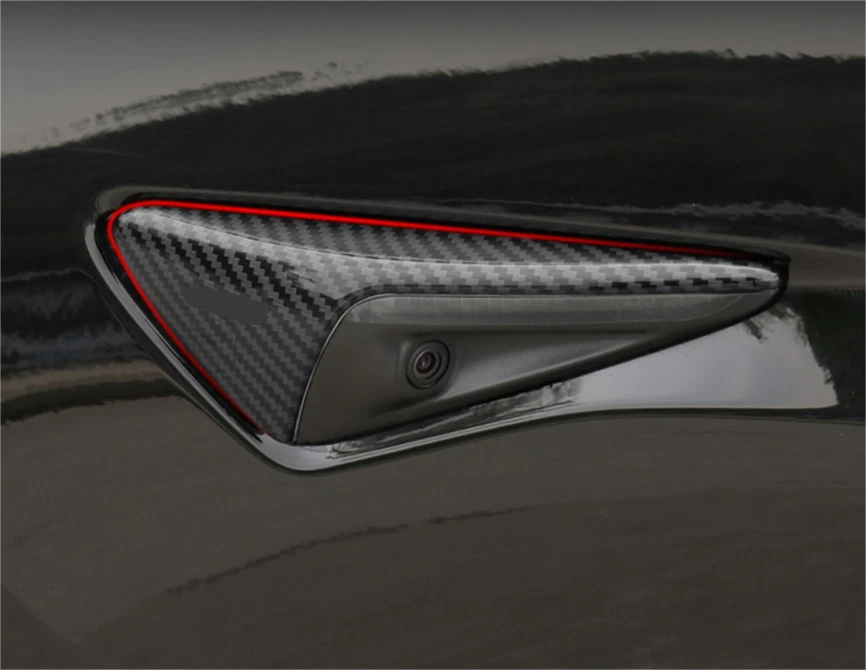 Carbon Fiber Side Camera Lid Cover Trim for Tesla Model 3 (2018-2023)
