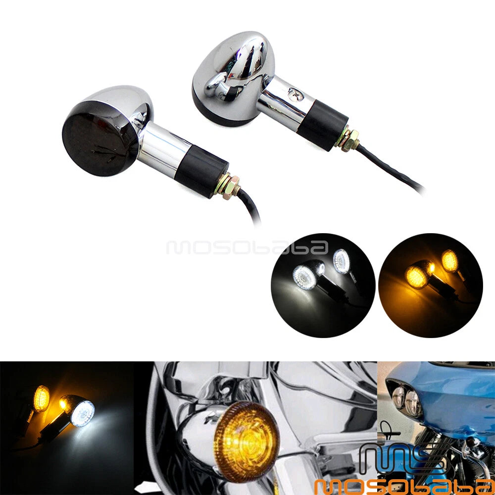LED Front Turn Signals for Suzuki Boulevard M109R, Honda, Harley (2006-2023)