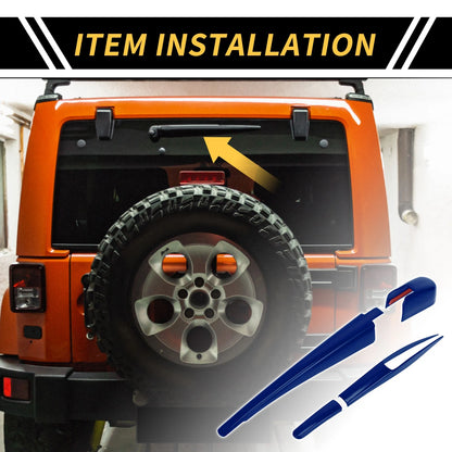 Rear Window Wiper Arm Blades Covers for Jeep Wrangler JL JLU (2018-2024) Blue