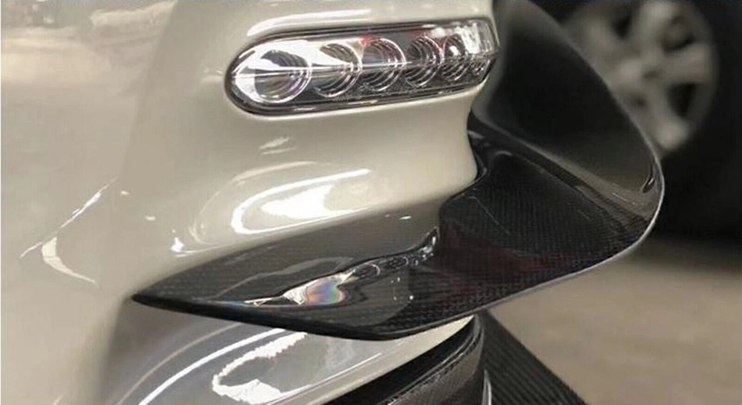 2 x Carbon Fiber Front Fog Light Covers for Nissan Skyline GTR R35 (2012-2013)