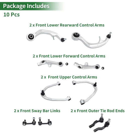 10pcs Front Suspension Control Arm Sway Bar Links for Nissan 350Z (03-09)