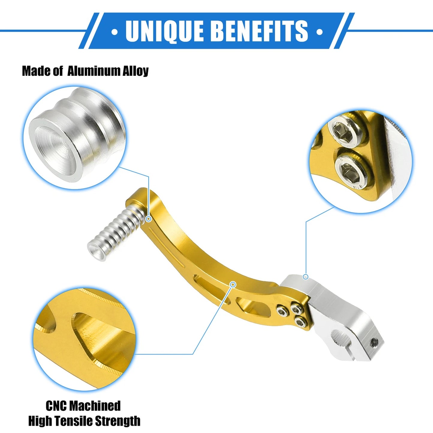Gear Shifter Lever / Universal / for Motorcycle 50cc-250cc ATV Folding Gold Tone