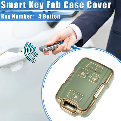 4-Button TPU Key Fob Cover for Chevy Suburban / GMC Green
