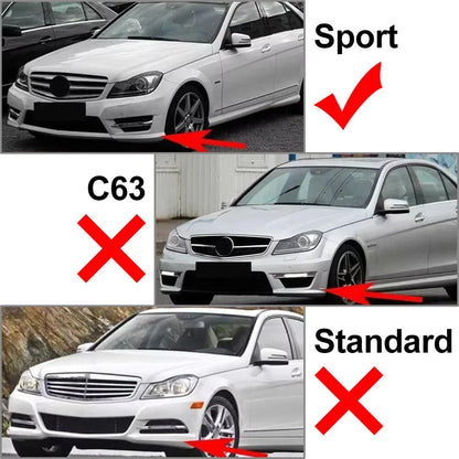 Black Front Bumper Spoiler for Mercedes Benz C Class W204 S204 (2011-2014)