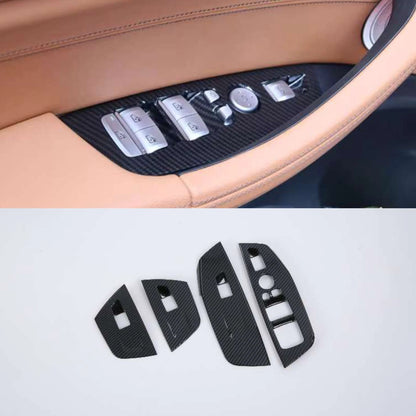 Carbon Fiber Window Lift Switch Cover Trim for BMW X3 2018-2024 (4 x Pieces)