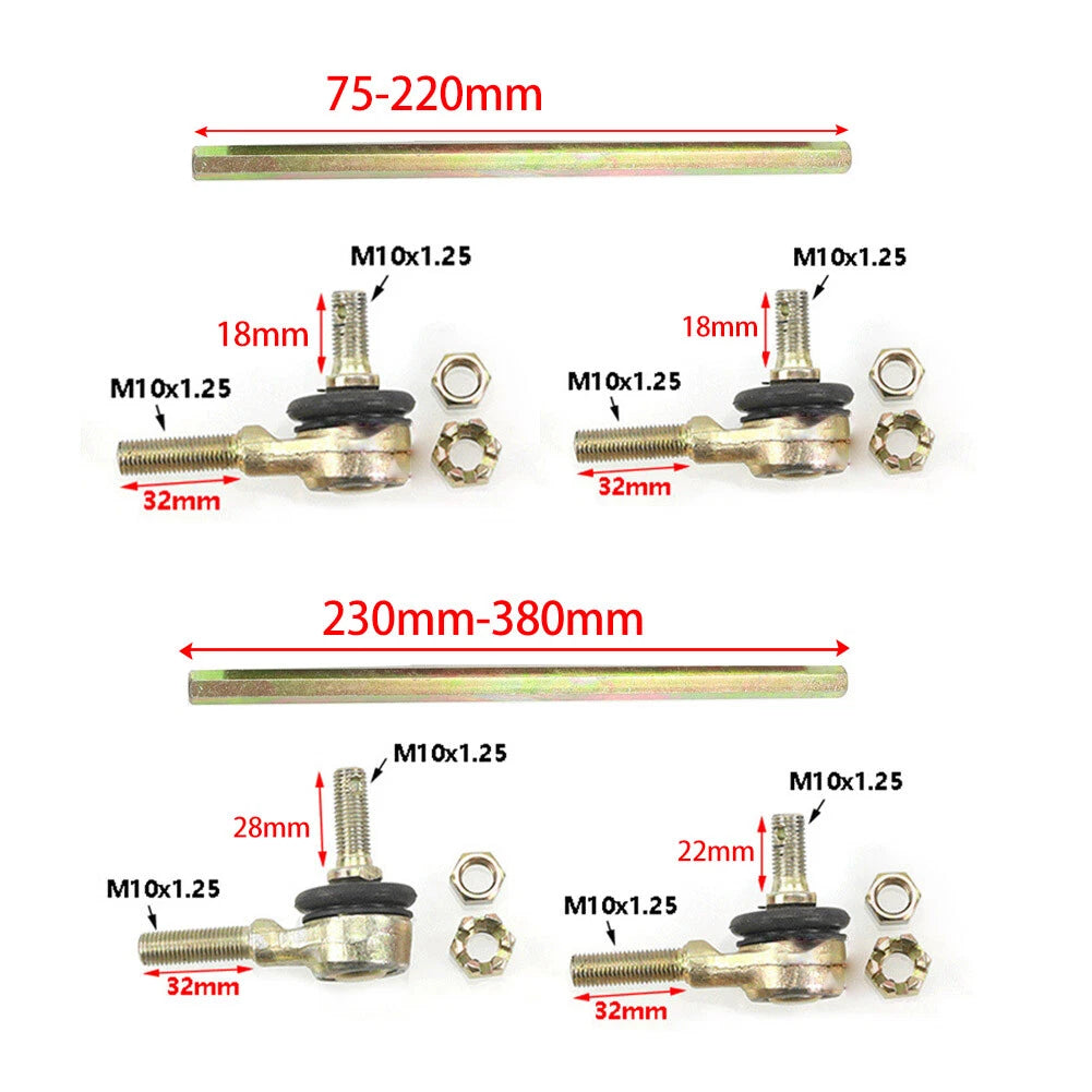31cm M10 Ball Joiner Bolt Tie Rod for 50cc 70cc 110cc Quad Dirt Bike ATV Go Kart