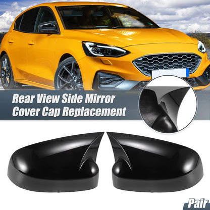 Gloss Black Rearview Mirror Covers for Ford Focus RS ST (2012-2018)