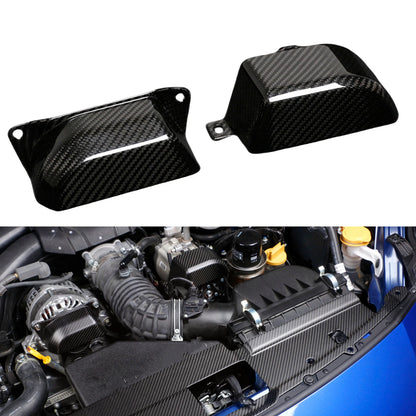 2 x Gloss Carbon Fiber Engine Belt Covers for Subaru BRZ, Toyota GR86 (2022-2024)