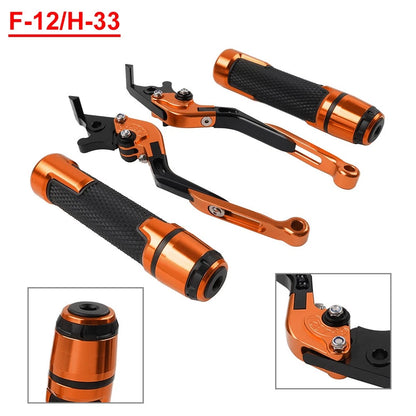 Orange Brake Clutch Levers & Handlebar Grips Set for Honda VFR1200F (2010-2014)