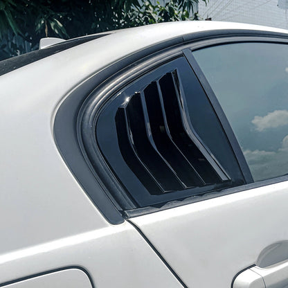 2 x Gloss Black Rear Side Window Shutter Covers for BMW 3 Series E90 (2005-12)