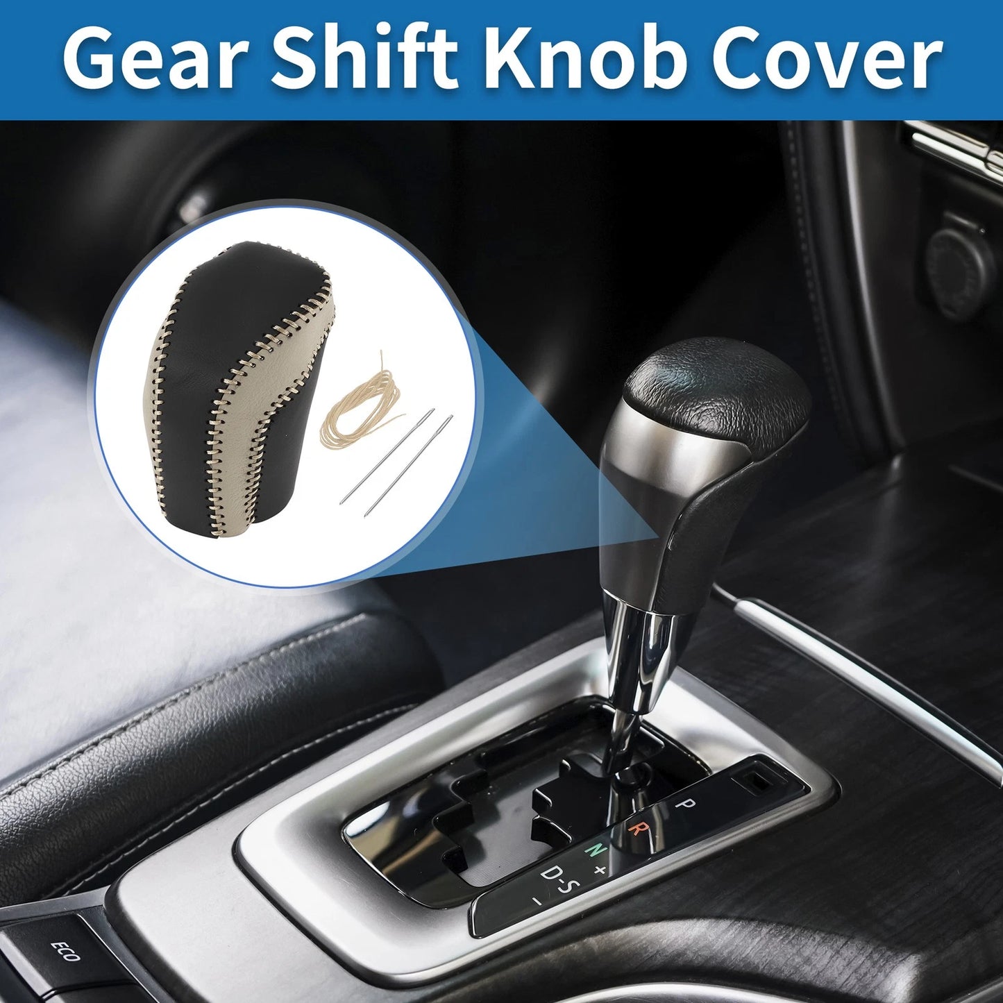 Car Gear Shift Knob Cover for Toyota Camry Black Beige (2018–2024)