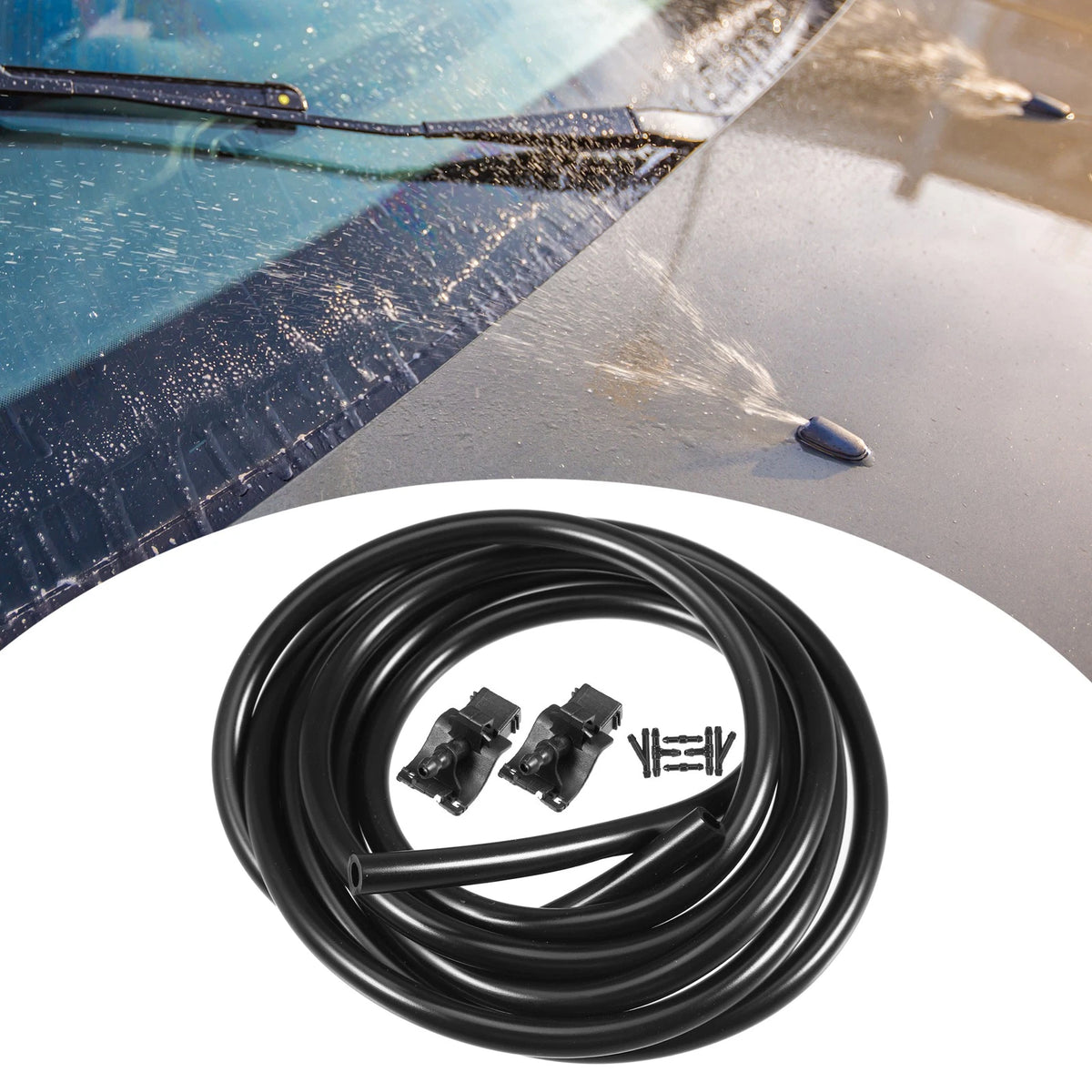Front Windshield Washer Nozzles & 2 x Meters Washer Hose for Toyota Camry