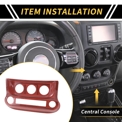 AC Switch Button Control Cover Trim for Jeep Wrangler JK JKU (2011-2017) Red