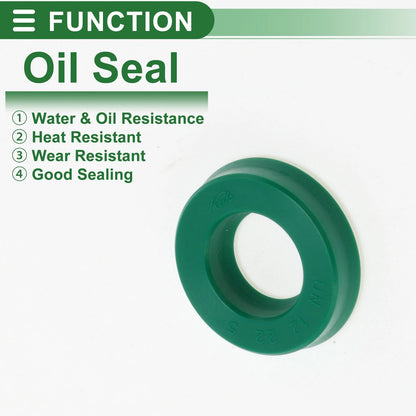 Oil Seal 5 Pcs Rotary Shaft Seal TPU 12x22x5mm High Pressure Green for All