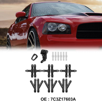 Black Front Windshield Wiper Nozzles for Ford F-350 Super Duty (2008-2010)