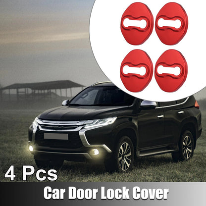 4 x Car Door Lock Latch Covers for Mitsubishi (Red)
