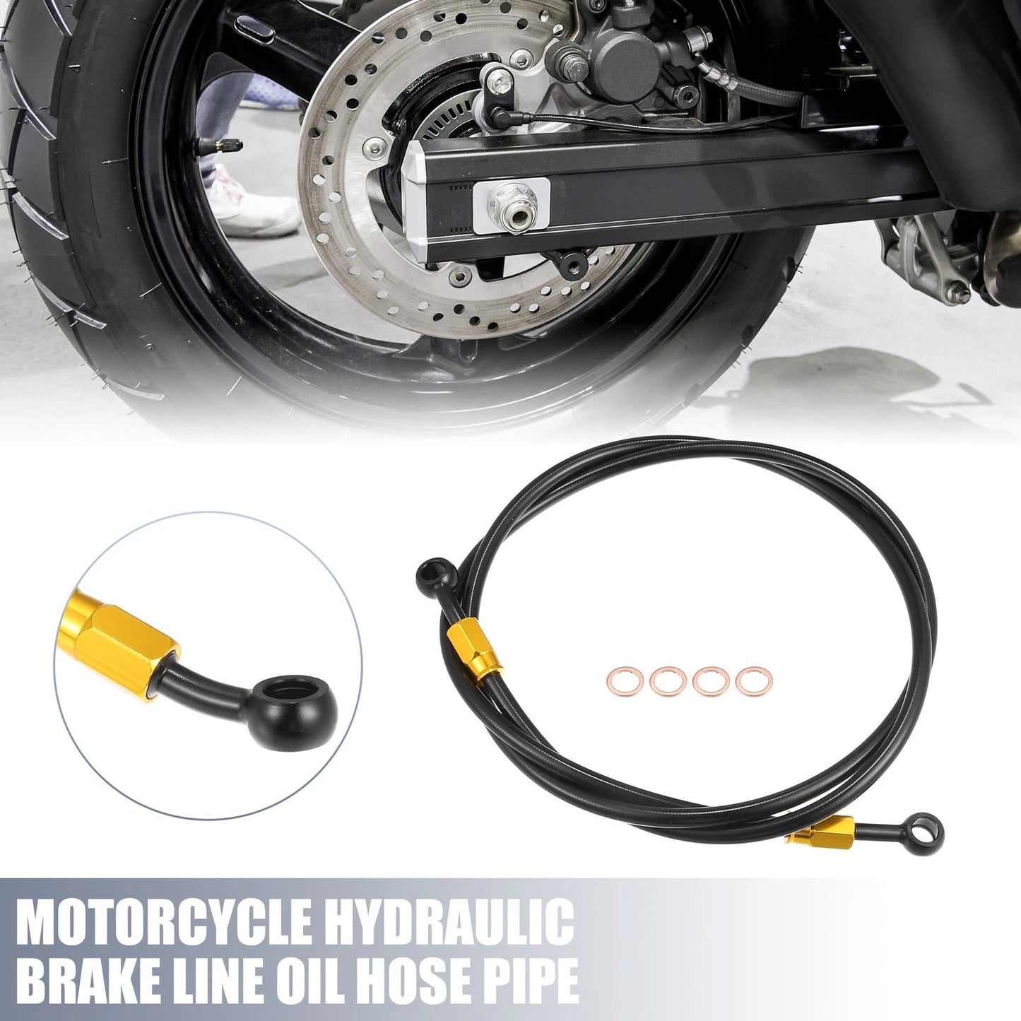 Brake Line 140cm 10mm ID Oil Hose Pipe for Motorcycle