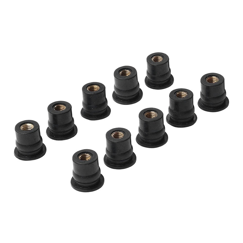 10 x M5 Motorcycle Windshield Rubber Nuts for Vibration Dampening (All Years)