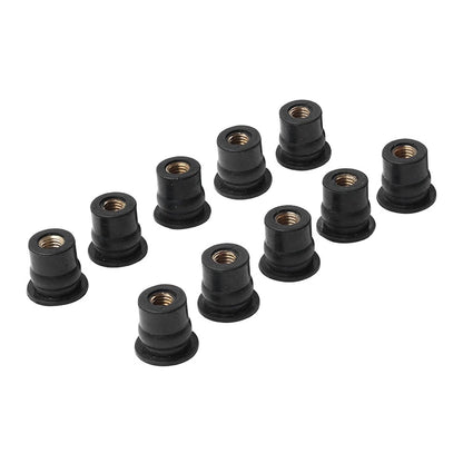 10 x M5 Motorcycle Windshield Rubber Nuts for Vibration Dampening (All Years)