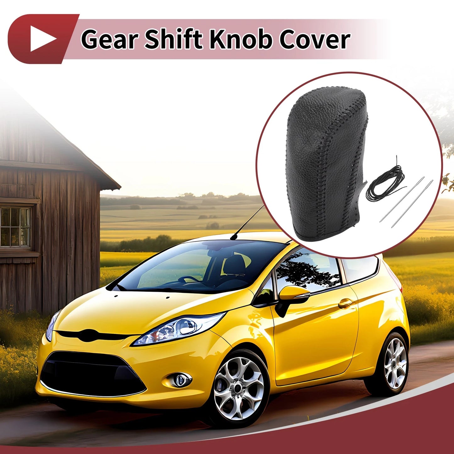 Car Gear Shift Knob Cover for Ford Fiesta (2009-2012) - Faux Leather