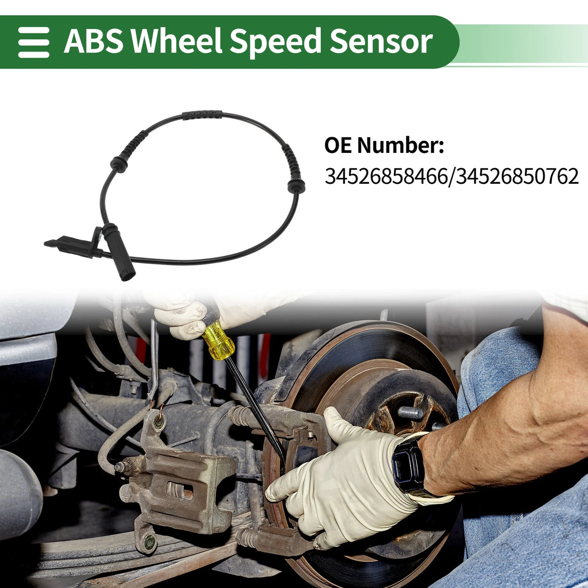 ABS Wheel Speed Sensor for BMW X1 (2016-2019) - 2 x Sensors, No. 34526858466