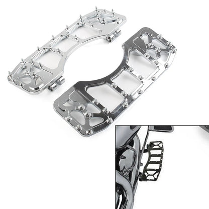 CNC Front Floorboards for Harley Touring Dyna FLD (2014-2023) - Chrome Pair