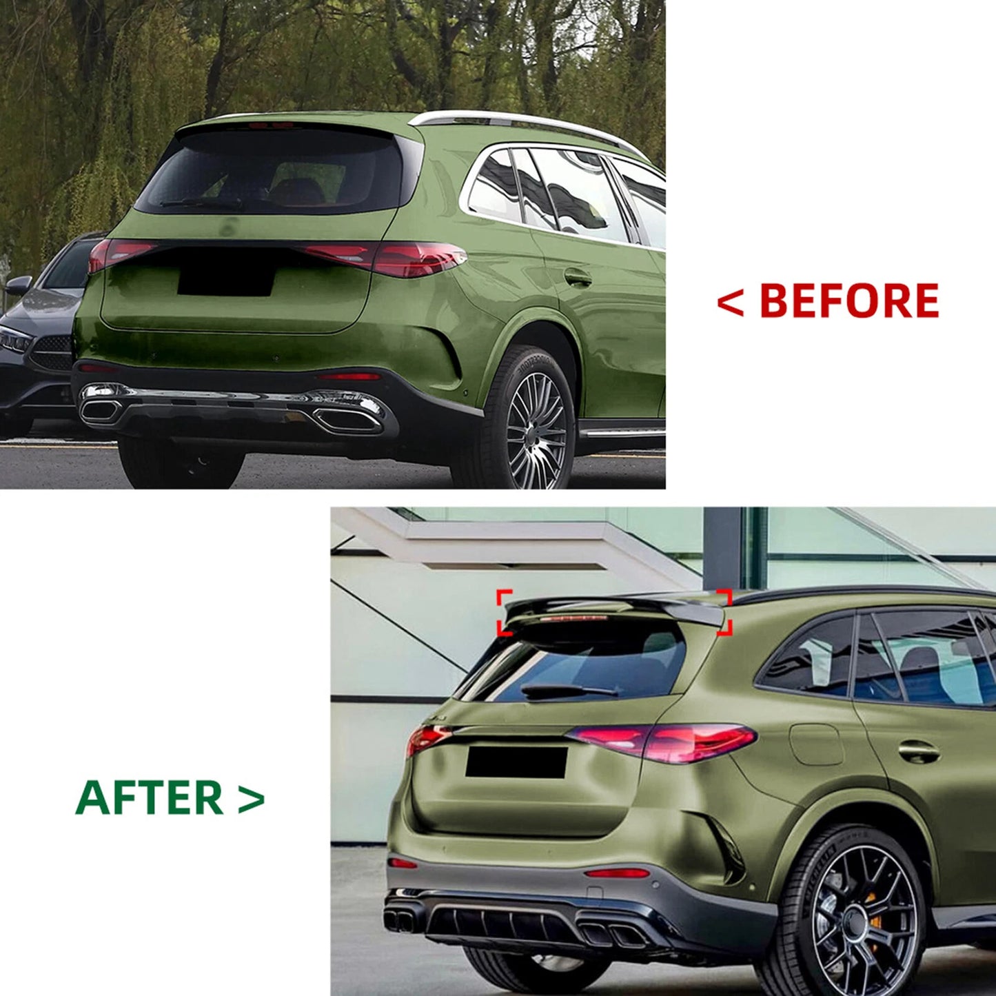 1pc Rear Spoiler Lip for Benz GLC Class X254 (2023-2024) Carbon Look