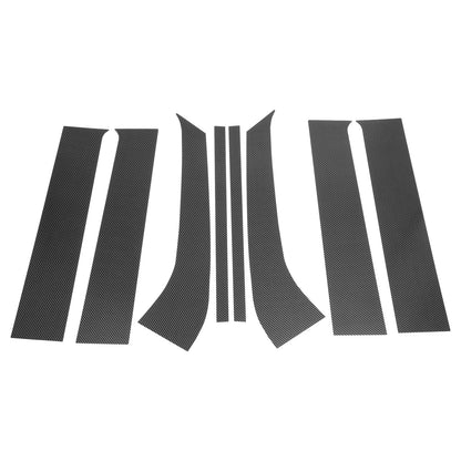 8 Pcs Door Pillar Window Trim for Ford Everest (2015-2021) Carbon Fiber Black