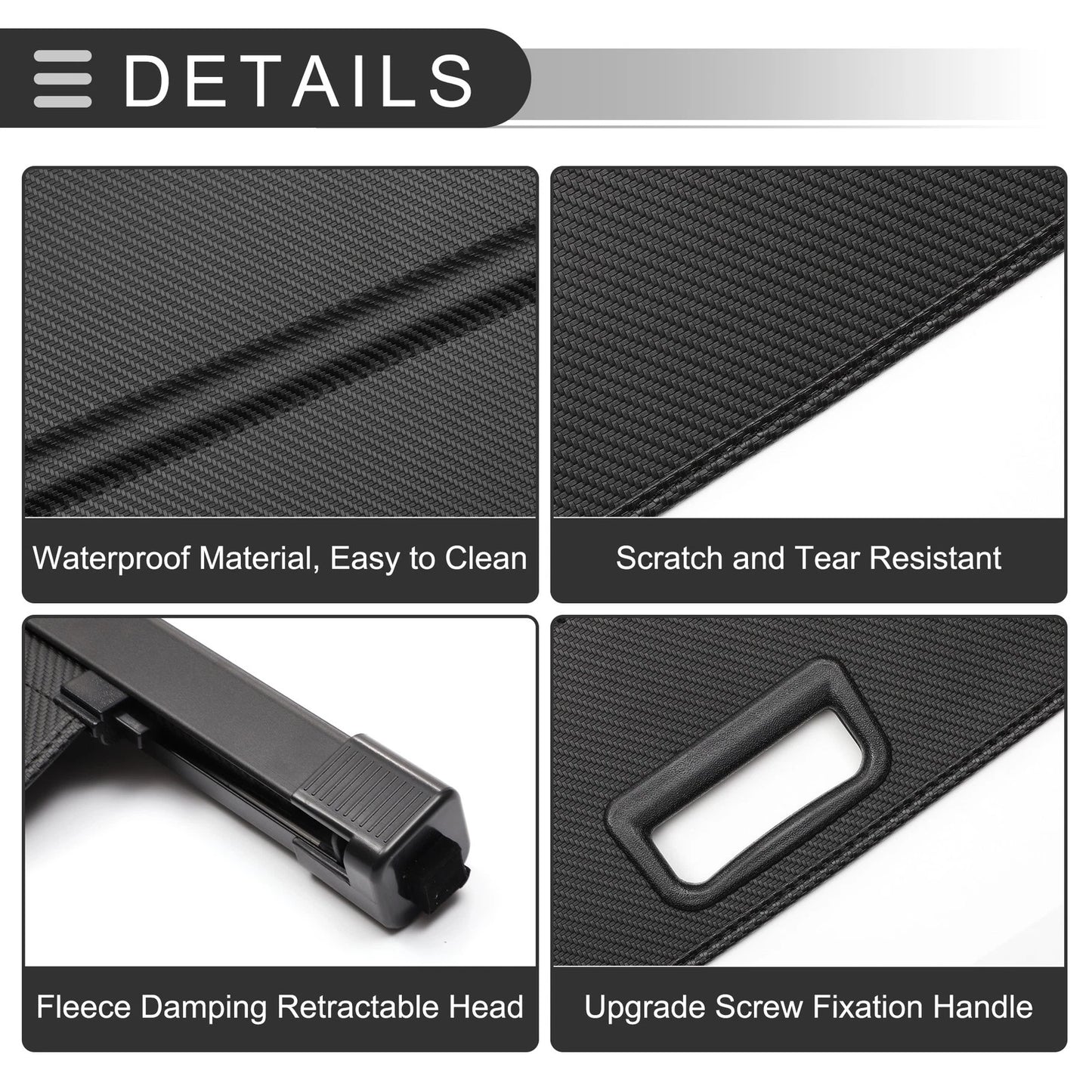 Retractable Cargo Cover for Mitsubishi Outlander 2008-2012 Black Carbon Fiber