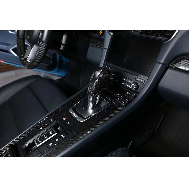 Forging Carbon Fiber Gear Shift Knob Cover Trim Fit For Porsche 2009-2016 Cayman