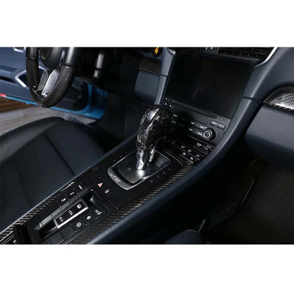 Forging Carbon Fiber Gear Shift Knob Cover Trim Fit For Porsche 2009-2016 Cayman