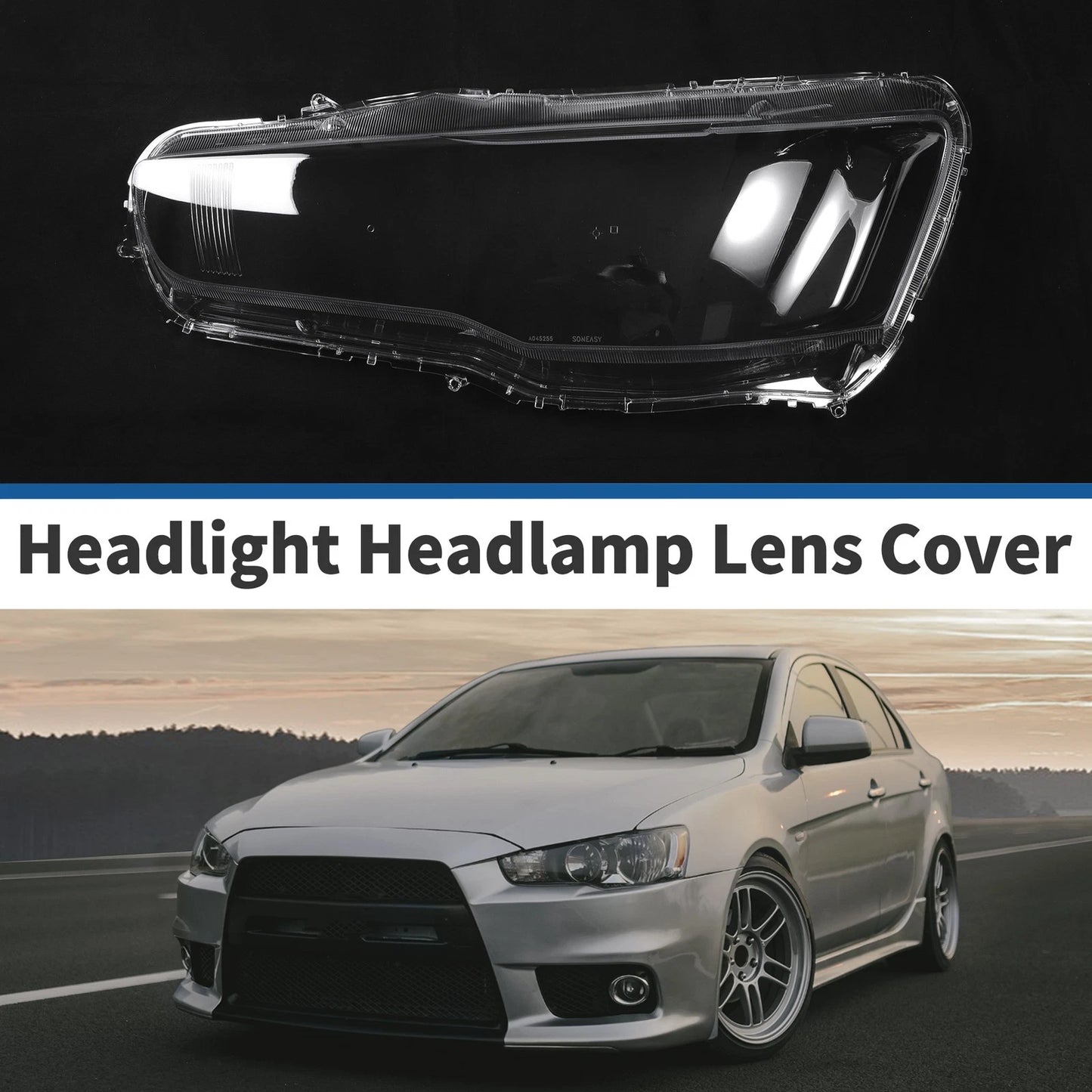 1 x Front Left Headlight Lens Cover for Mitsubishi Lancer (2008-2016)