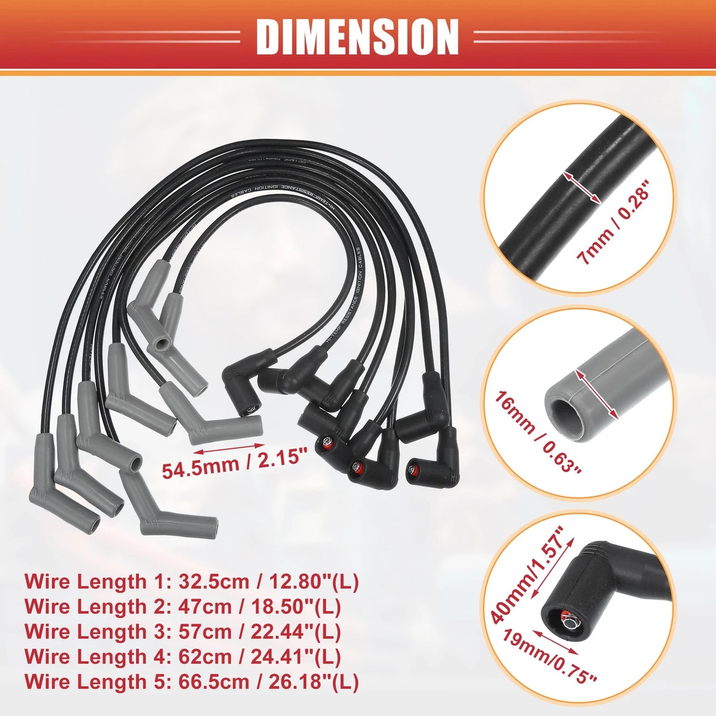 8 Pcs Spark Plug Wire Ignition Coil Cables for Land Rover Discovery (1995-2004)