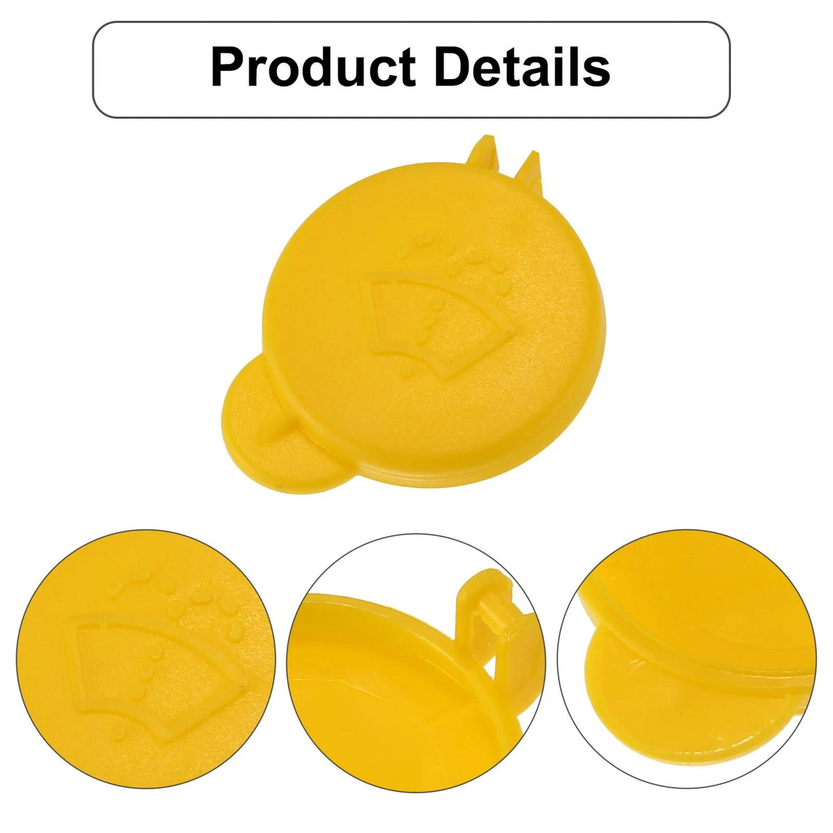 2 x Yellow Windshield Washer Fluid Reservoir Tank Caps for Ford