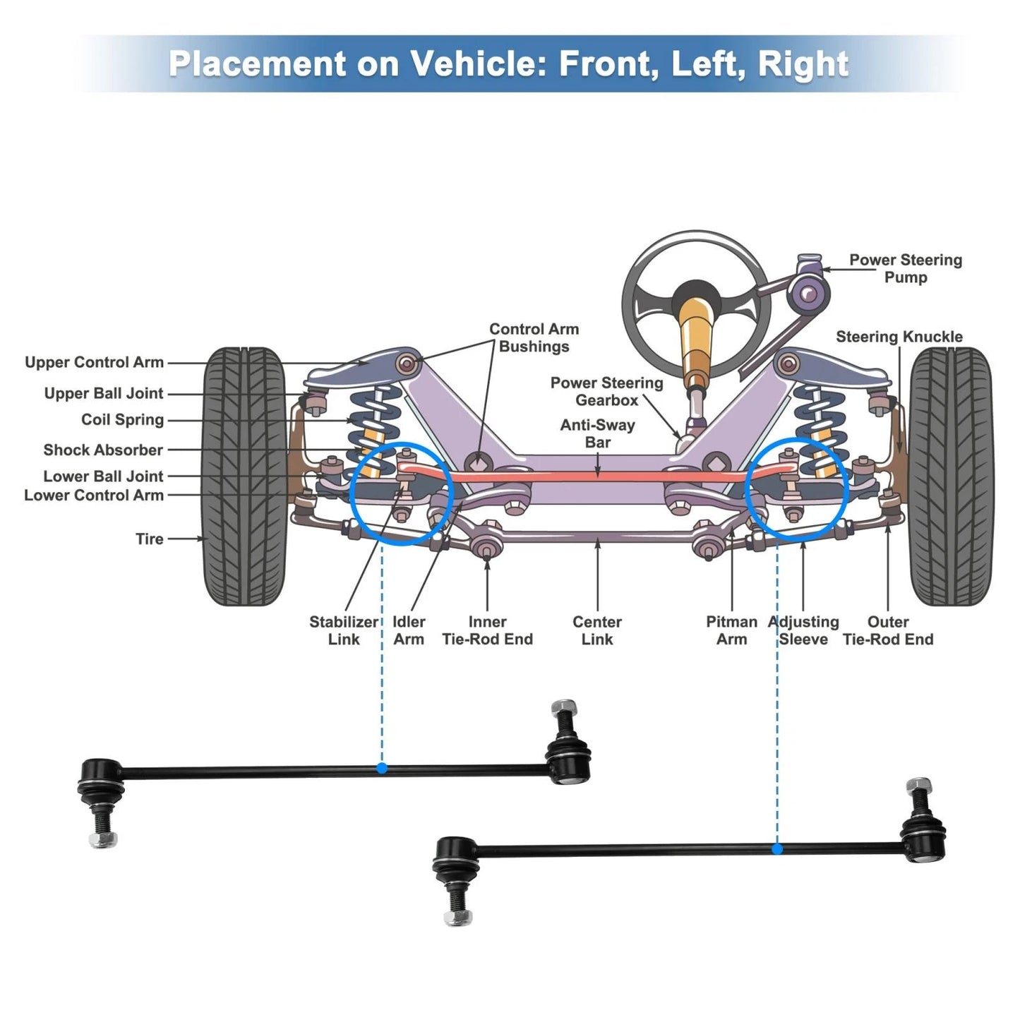 Front Sway Bar Links for Honda Ridgeline (2006-2014)