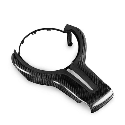 1pc Carbon Fiber Leather Steering Wheel Trim for BMW M2 M3 M4 (2014-2020)