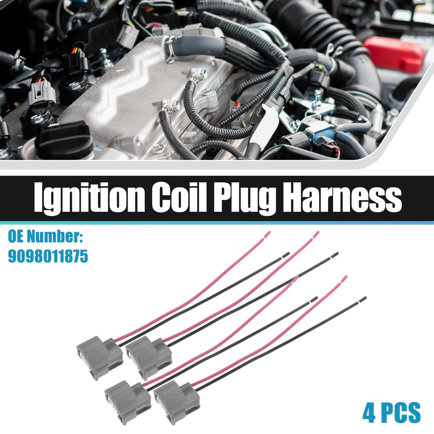 4 x Fuel Injector Connector Pigtails for Honda Accord (2003-2007)