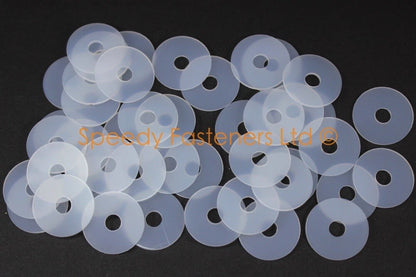 Nylon Plastic Clear Washers m5 5.3mm 20mm OD 1mm Thick - Choice Pack