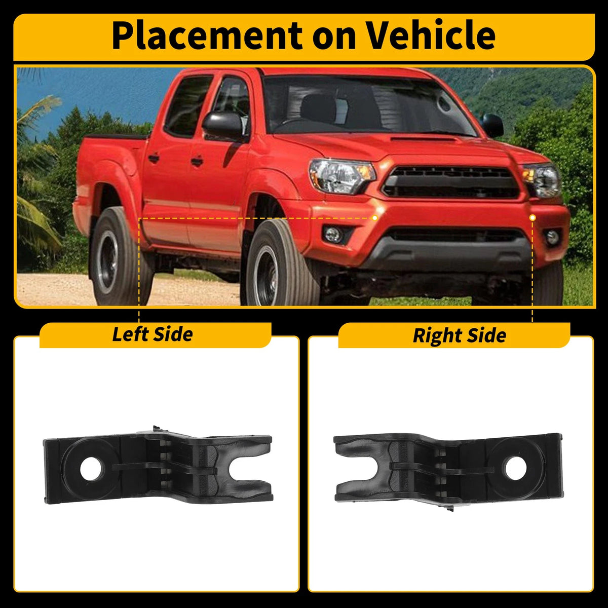 Front Bumper Filler Clip Bracket for Toyota Tacoma (2012-2015) 2 x Pcs