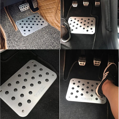 Universal Car Aluminum Alloy & Rubber Heel Plate Pedal Mat