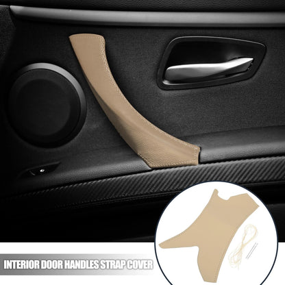 Beige Interior Door Handle Strap Covers for BMW E90 (2006-2013)