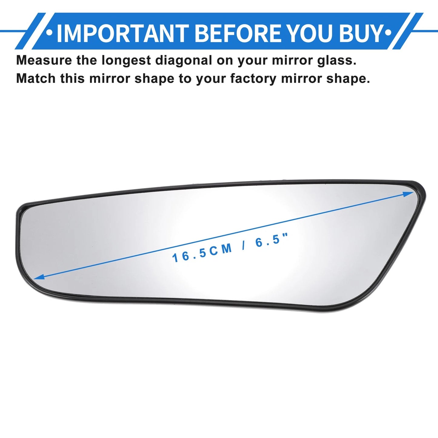 Left Driver Side Lower Mirror Glass for Ford E150 (2004-2014)
