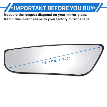 Left Driver Side Lower Mirror Glass for Ford E150 (2004-2014)